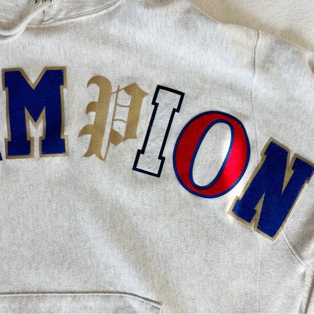 Champion Men’s Reverse Weave Old English Spell Out Hoodie, size Extra Large - Picture 9 of 16